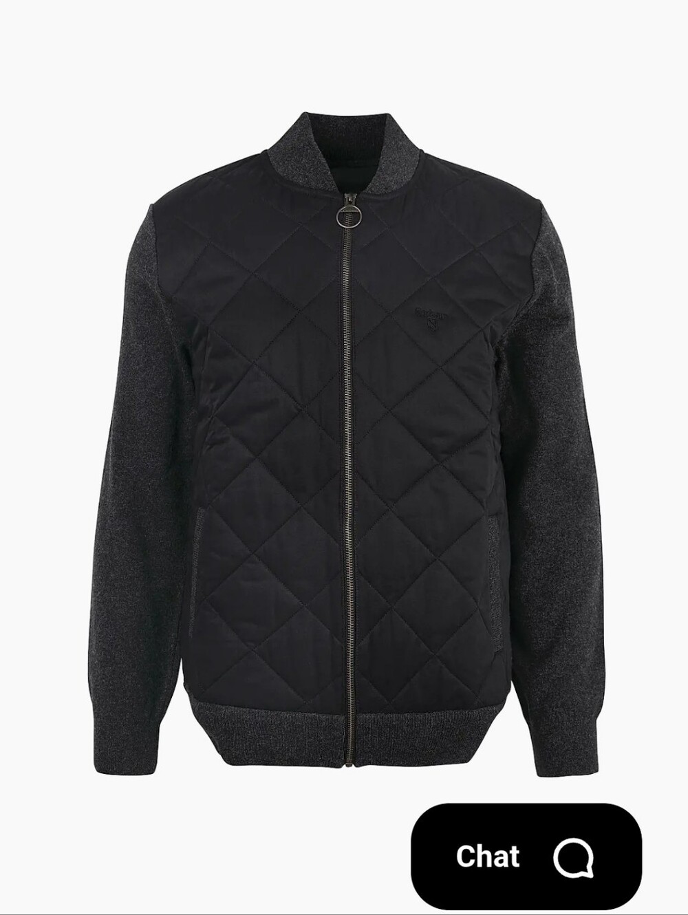 Barbour Quilted Front Bomber Jacket in Charcoal